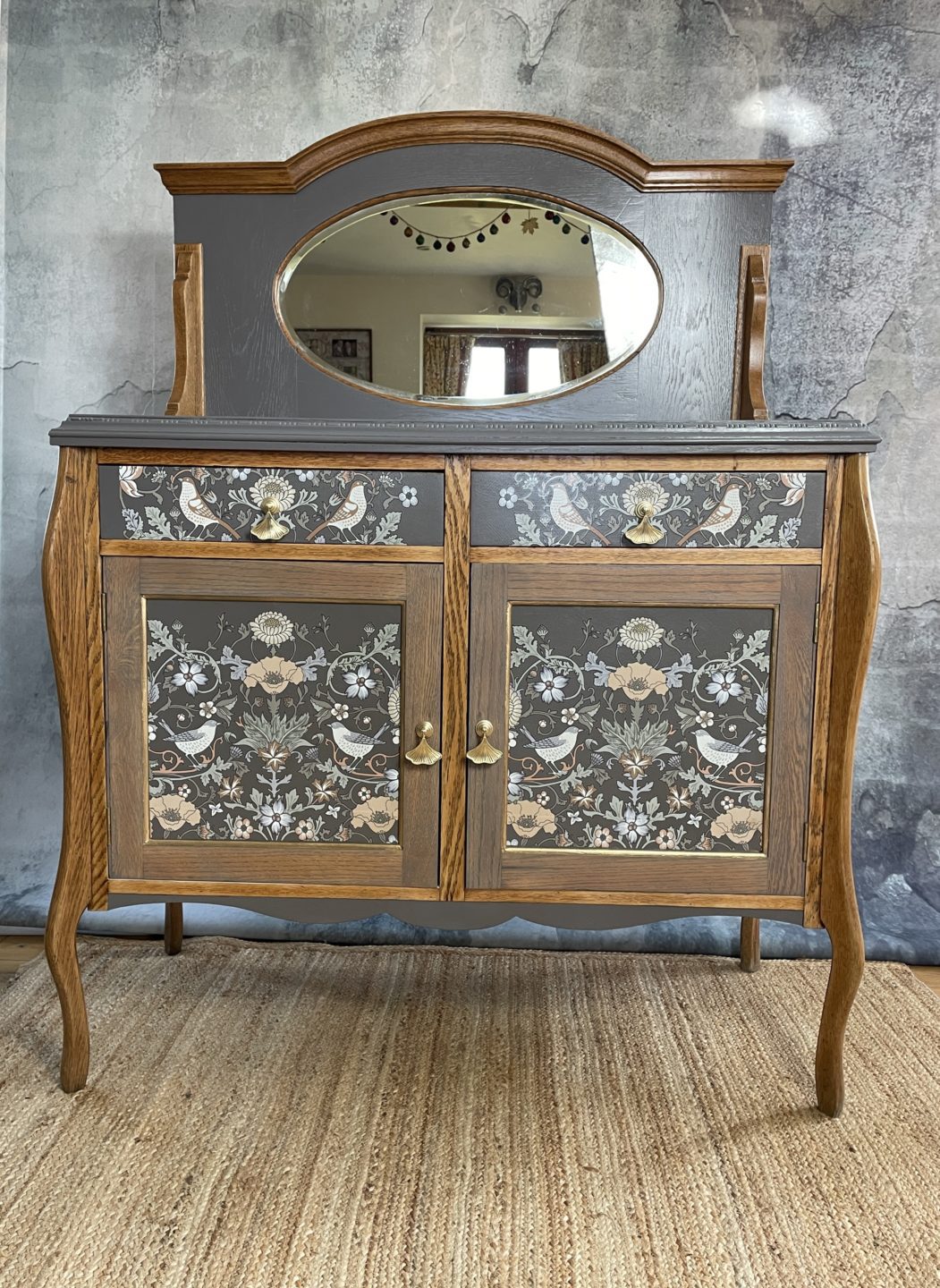 Antique sideboard store buffet with mirror